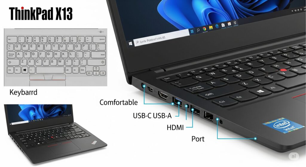 ThinkPad X13 Gen 6 Intel-使いやすいキーボードとポート類